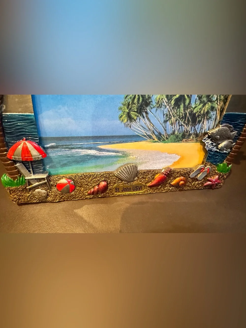 St. John USVI Tropical Beach Picture Frame - Multi-Color